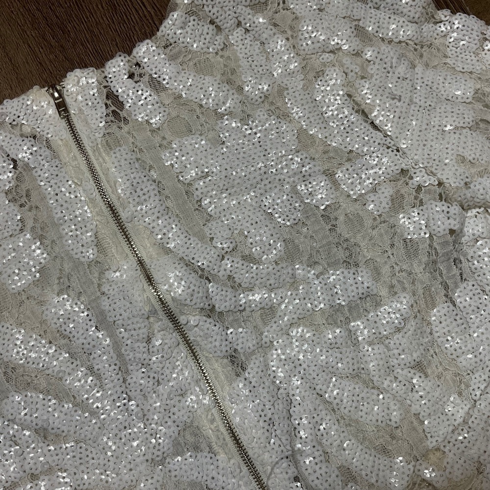 Endless Rose Sequin Lace Victorian Edwardian Romantic Top Womens Small White - Picture 5 of 10